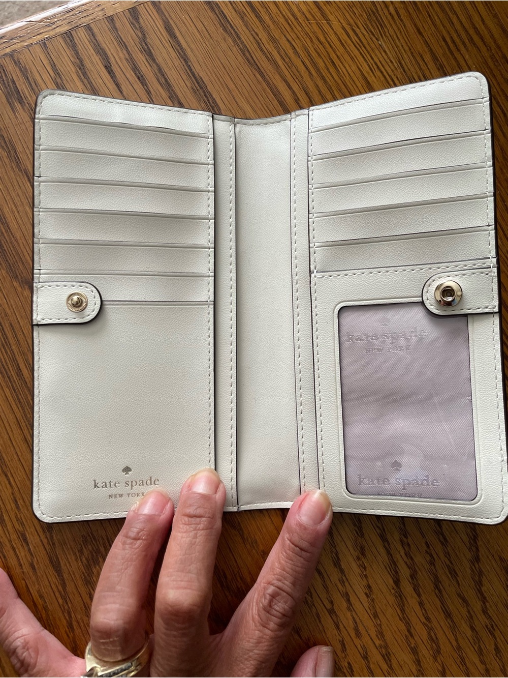 kate spade White Continental Wallet with Multicolor Jewel Studs - Picture 2 of 4